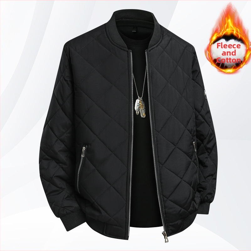 Ανδρικό μπουφάν χειμωνιάτικο με γέμισμα πολυεστερικό, σε στυλ cardigan, με φερμουάρ