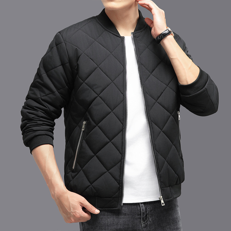Ανδρικό μπουφάν χειμωνιάτικο με γέμισμα πολυεστερικό, σε στυλ cardigan, με φερμουάρ
