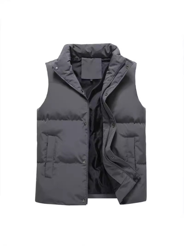 Γιλέκο χωρίς μανίκια σε κορεατικό στυλ, παχύτερο και ζεστό, χαλαρή γραμμή, εξωτερικό ύφασμα πολυεστέρα με επένδυση πολυεστέρα