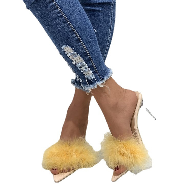 Aukštakulnės sandalai su PU viršutine dalimi, PU viduje, smailus pirštas, guma padas