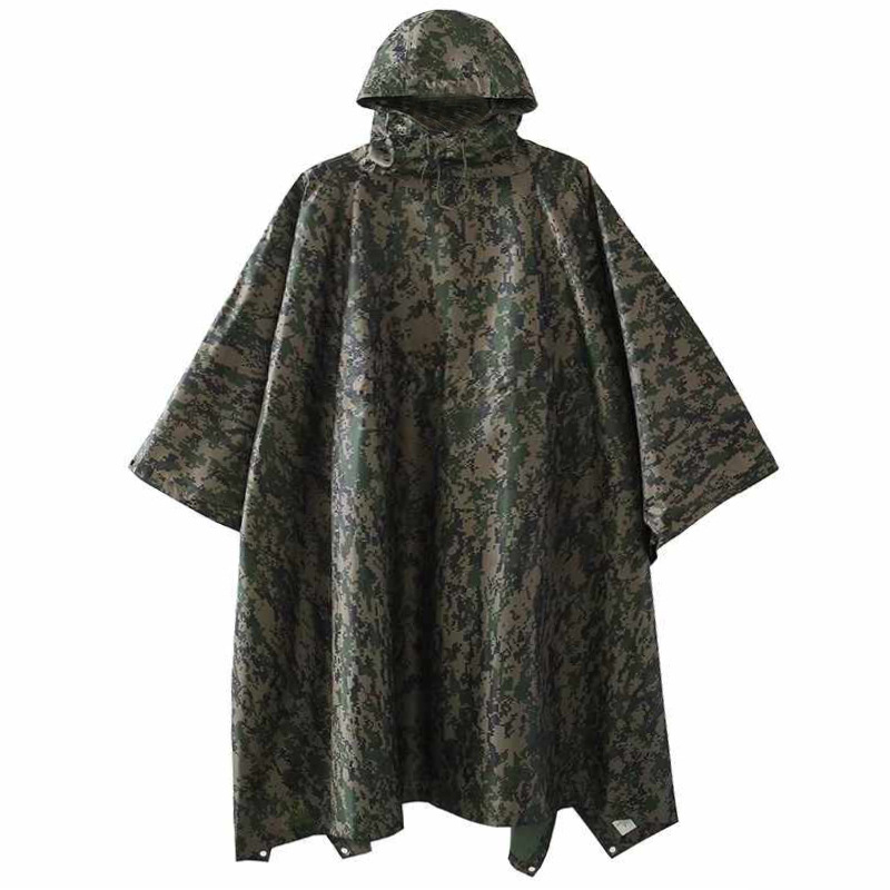 Ποντσο βροχής με κουκούλα από PVC, αδιάβροχο και ανθεκτικό στην τριβή και τις γρατσουνιές, κατάλληllo για πεζοπορία