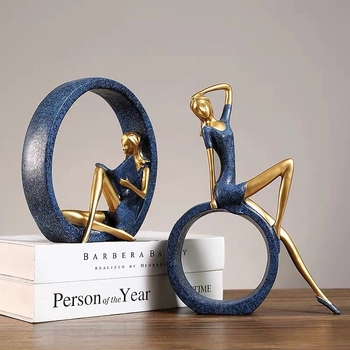 Φιγούρα ρητίνης: κοπέλα που διαβάζει, σε μοντέρνο μινιμαλιστικό στυλ, Teng teng