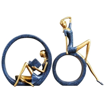 Φιγούρα ρητίνης: κοπέλα που διαβάζει, σε μοντέρνο μινιμαλιστικό στυλ, Teng teng