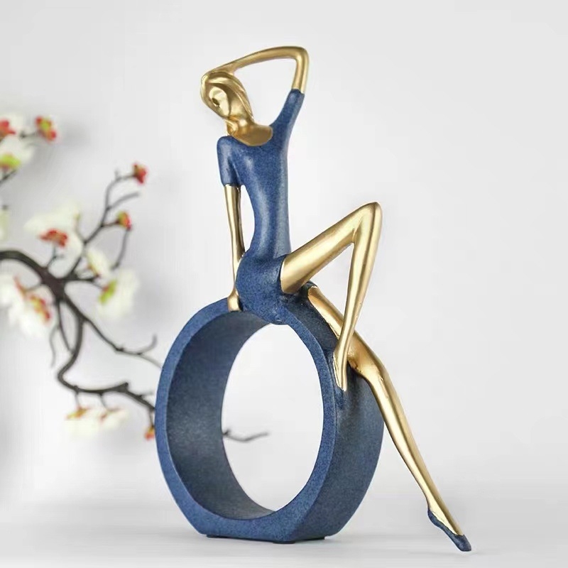 Rezinfigura: olvasó lány, modern minimál stílusban, Teng teng