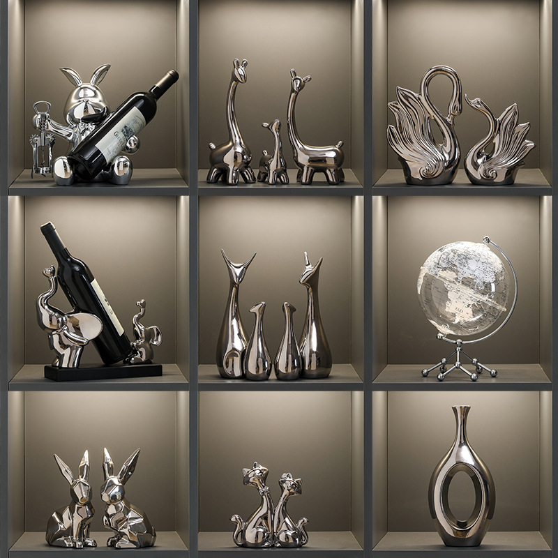 Κεραμική φιγούρα ζώου για οικιακή διακόσμηση, στυλ light luxury, επιτραπέζιο γλυπτό για έπιπλο τηλεόρασης και σαλόνι