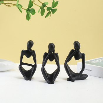 Миниатюрна абстрактна фигура на мислителя, синтетична смола, категория: смолни занаяти, марка Hippopotamus statue, подходяща за декорация в офис и дневна