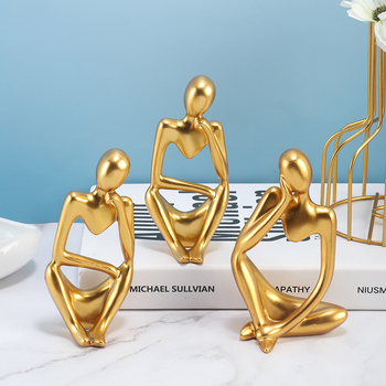 Миниатюрна абстрактна фигура на мислителя, синтетична смола, категория: смолни занаяти, марка Hippopotamus statue, подходяща за декорация в офис и дневна