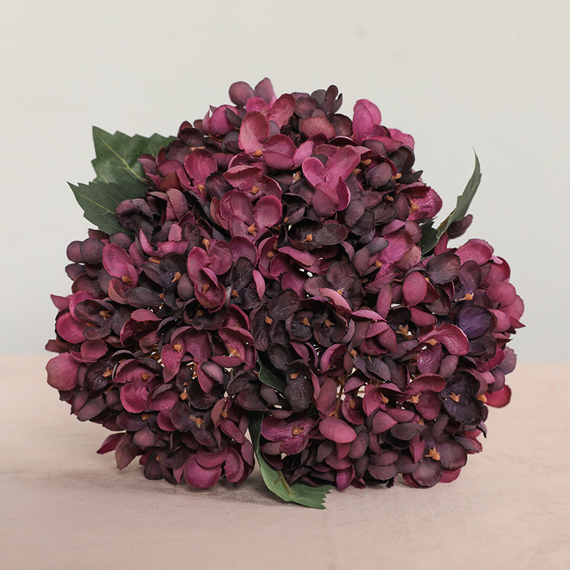 Hortenzia selyemvirágból készült csokor — európai retro stílusú otthoni dekoráció, Bilotis, Gyártás 19097788343