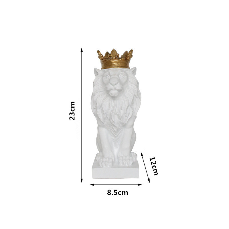 Σκανδιναβικό διακοσμητικό λιοντάρι με κορώνα από ρητίνη για είσοδο, σαλόνι, ντουλάπι τηλεόρασης και ντουλάπι κρασιών | Μάρκα: Weiyi Home; Υλικό: Ρητίνη; Προσαρμογή: Όχι