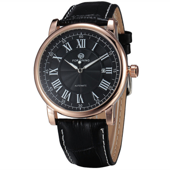 Ανδρικό μηχανικό ρολόι με σκελετωμένο μηχανισμό και αυτόματη κίνηση, ημερολόγιο, στρογγυλός καντράν, κράμα κάσα