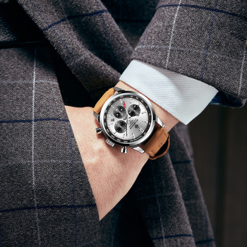 Ανδρικό ρολόι quartz με κίνηση Miyota, 10 m αντοχή στο νερό, λουράκι από γνήσιο δέρμα, κάσα από κράμα