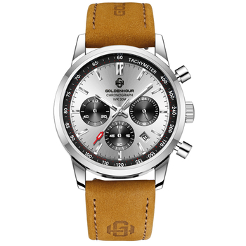 Ανδρικό ρολόι quartz με κίνηση Miyota, 10 m αντοχή στο νερό, λουράκι από γνήσιο δέρμα, κάσα από κράμα