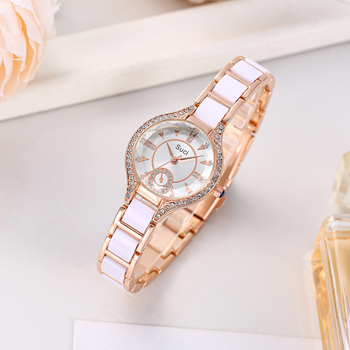 Γυναικείο ρολόϊ με κυκλικό καντράν και μεταλλικό μπρασελέ, μηχανισμός quartz, αντοχή στο νερό 10 μ., διάμετρος καντράν 29 mm