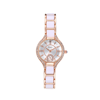 Γυναικείο ρολόϊ με κυκλικό καντράν και μεταλλικό μπρασελέ, μηχανισμός quartz, αντοχή στο νερό 10 μ., διάμετρος καντράν 29 mm