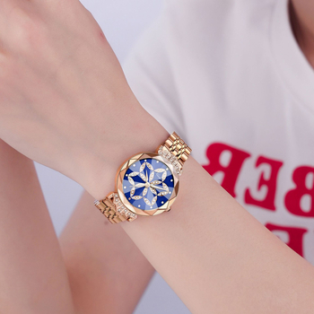 Γυναικείο ρολόι Casaro KA013 με σχέδιο εξάκτινου αστεριού, μηχανισμός quartz, αδιάβροχο 30M, κάσα από κράμα, λουράκι από ανοξείδωτο ατσάλι, ορυκτό ενισχυμένο γυαλί