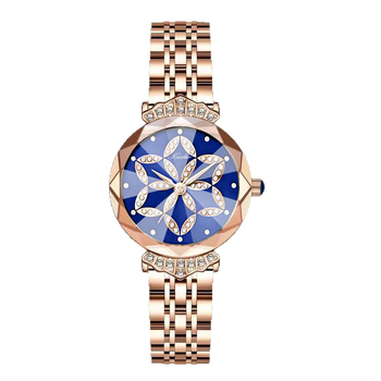 Γυναικείο ρολόι Casaro KA013 με σχέδιο εξάκτινου αστεριού, μηχανισμός quartz, αδιάβροχο 30M, κάσα από κράμα, λουράκι από ανοξείδωτο ατσάλι, ορυκτό ενισχυμένο γυαλί