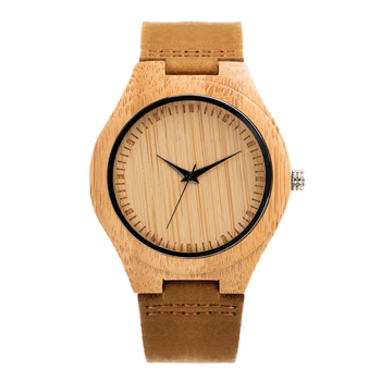 Ανδρικό ξύλινο ρολόι με κίνηση Quartz Miyota, μοντέλο YS5538, ξύλινη κάσα, γνήσιο δερμάτινο λουρί