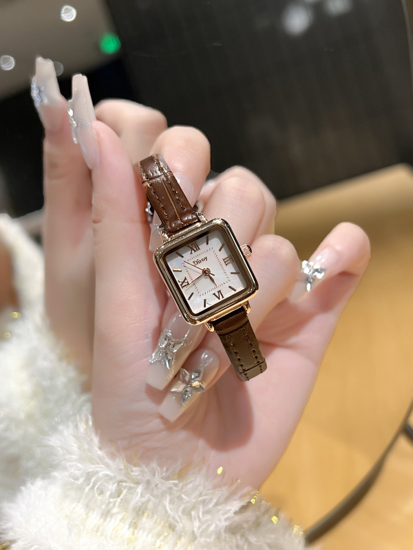 MSF Naiste kvartsikäekell Miyota liikumisega, ruudukujuline dial, ehtne nahk rihm, 30M veekindlus