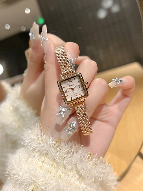 MSF Naiste kvartsikäekell Miyota liikumisega, ruudukujuline dial, ehtne nahk rihm, 30M veekindlus