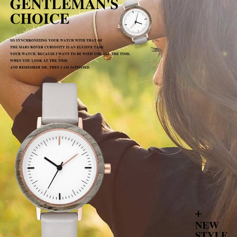 Naistele mõeldud puidust käekell Jaapani Miyota 2035 kvartsliikumisega, igapäevaseks kasutamiseks veekindel, 34 mm dial, kuldse puidust korpus, puidust rihm