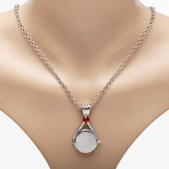 Κολιέ με κρεμαστό από κοχύλι, κράμα ψευδάργύρου, ηλεκτροπλατίωση, αλυσίδα σε σχήμα Ο, γεωμετρικό σχήμα U, 23 g