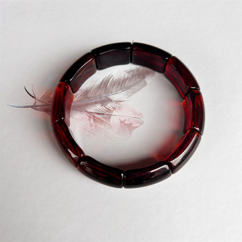 Ručni ukras — svjež i sladak stil, jantar iz Mijanmara s polumjesecem, ravni rez, unisex