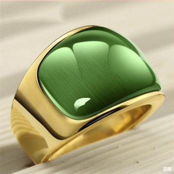 Unisex δαχτυλίδι από χαλκό με συνθετικό μάτι γάτας, ηλεκτροπλατιωμένο φινίρισμα, ZZLTD