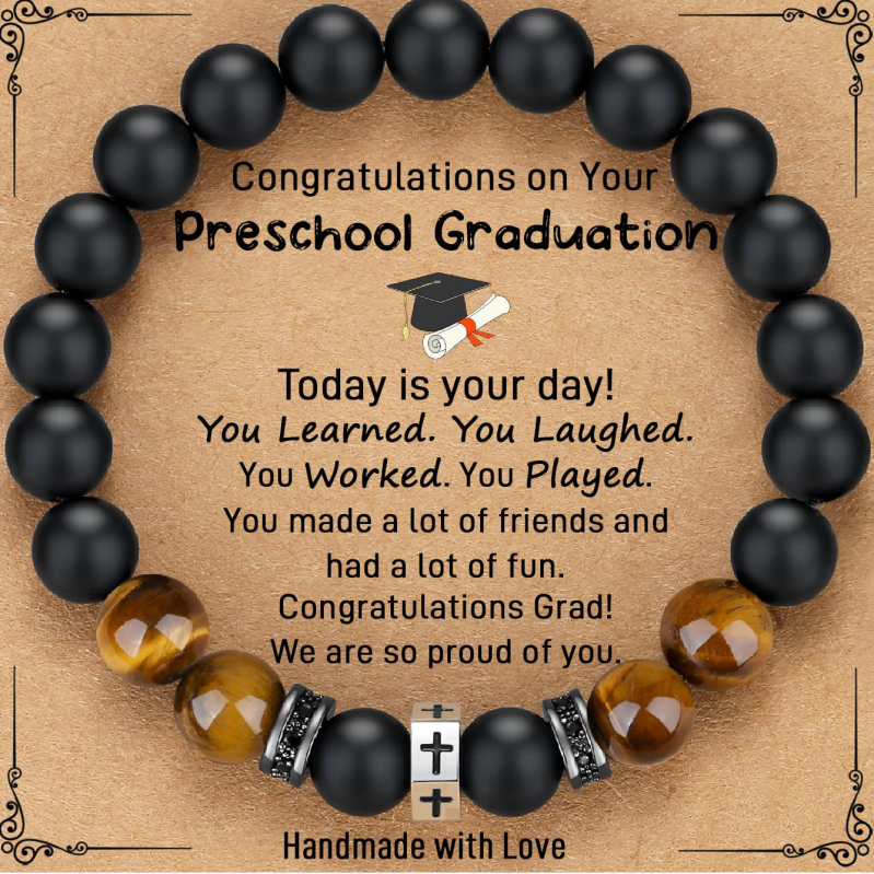 Férfiaknak szánt természetes kő karkötő, kézzel készített, geometriai formájú, személyes stílus — ideális ajándék a nyitóceremóniára