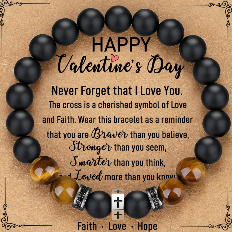 Férfiaknak szánt természetes kő karkötő, kézzel készített, geometriai formájú, személyes stílus — ideális ajándék a nyitóceremóniára