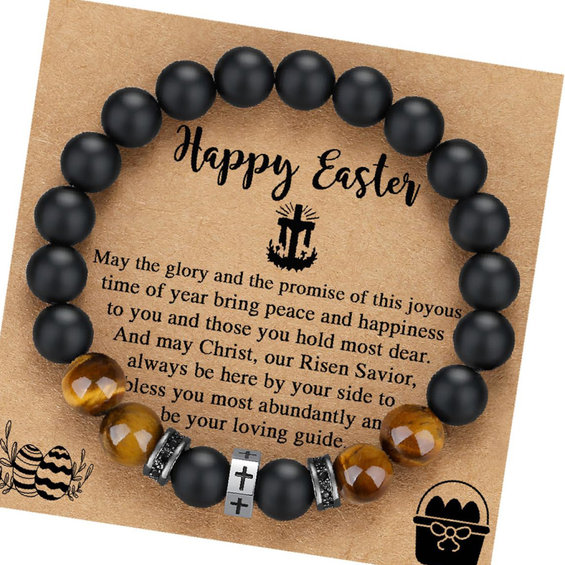 Férfiaknak szánt természetes kő karkötő, kézzel készített, geometriai formájú, személyes stílus — ideális ajándék a nyitóceremóniára