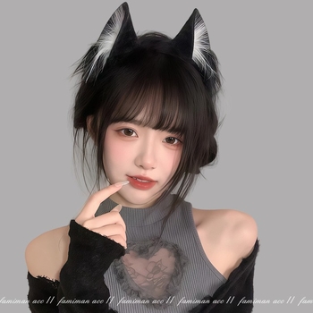 Λαστιάκι για το κεφάλι με γατιά αυτιά, υφασμάτινο, τρισδιάστατα αυτιά, χειροποίητο, κορεατικού στυλ, αξεσουάρ μαλλιών για γυναίκες