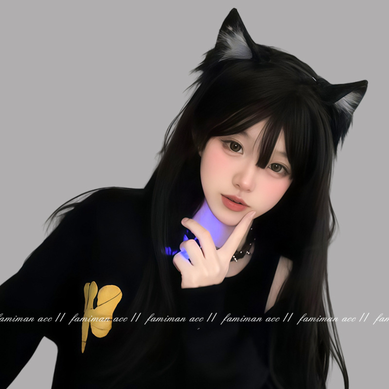 Λαστιάκι για το κεφάλι με γατιά αυτιά, υφασμάτινο, τρισδιάστατα αυτιά, χειροποίητο, κορεατικού στυλ, αξεσουάρ μαλλιών για γυναίκες