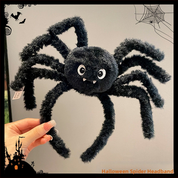 Κεφαλόδεσμος για Halloween με σκούρο σχέδιο αράχνης, χειροποίητος, από μίγμα υλικών, unisex