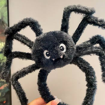 Κεφαλόδεσμος για Halloween με σκούρο σχέδιο αράχνης, χειροποίητος, από μίγμα υλικών, unisex