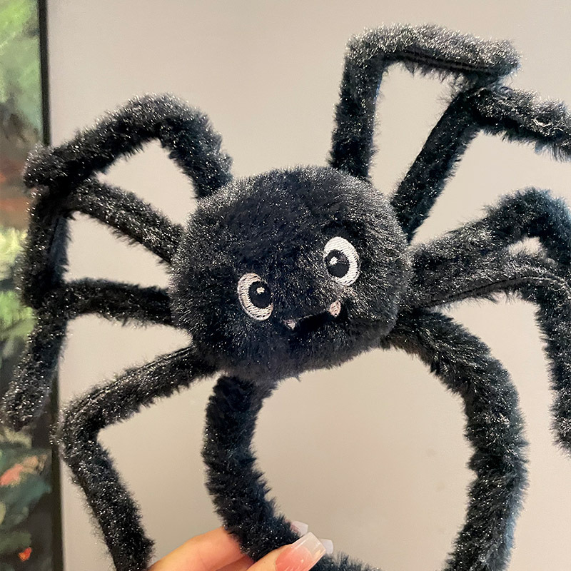 Κεφαλόδεσμος για Halloween με σκούρο σχέδιο αράχνης, χειροποίητος, από μίγμα υλικών, unisex