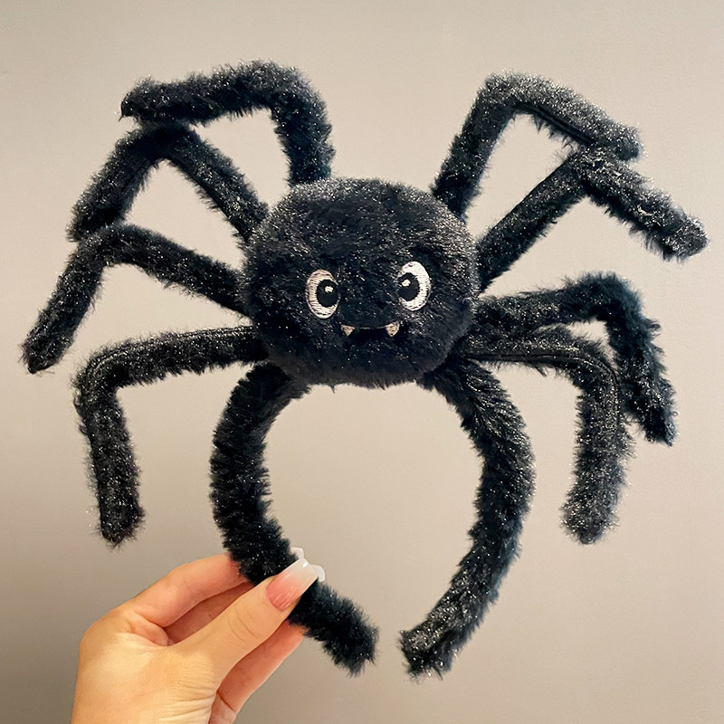 Κεφαλόδεσμος για Halloween με σκούρο σχέδιο αράχνης, χειροποίητος, από μίγμα υλικών, unisex