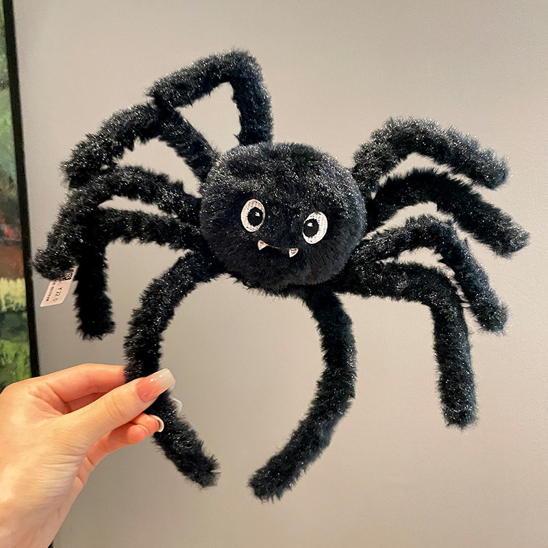 Κεφαλόδεσμος για Halloween με σκούρο σχέδιο αράχνης, χειροποίητος, από μίγμα υλικών, unisex