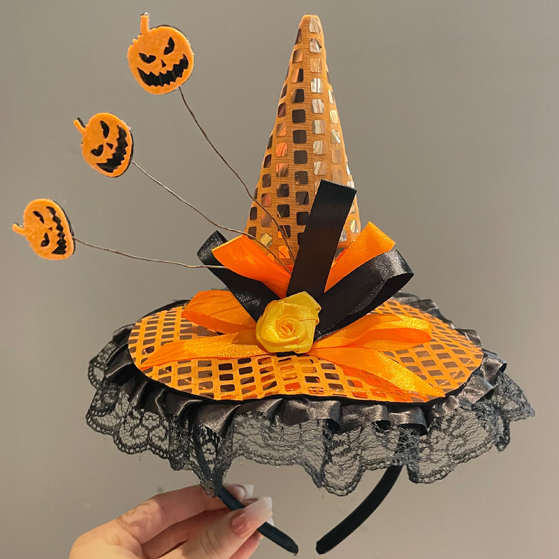 Κεφαλόδεσμος για Halloween με σκούρο σχέδιο αράχνης, χειροποίητος, από μίγμα υλικών, unisex