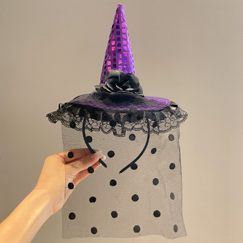 Κεφαλόδεσμος για Halloween με σκούρο σχέδιο αράχνης, χειροποίητος, από μίγμα υλικών, unisex