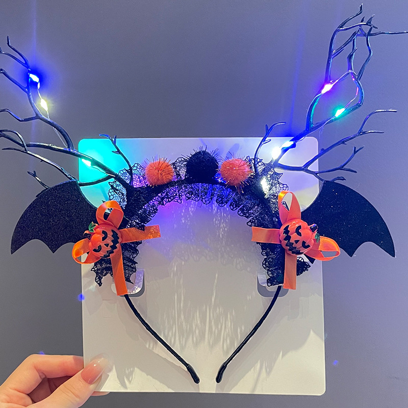 Κεφαλόδεσμος για Halloween με σκούρο σχέδιο αράχνης, χειροποίητος, από μίγμα υλικών, unisex