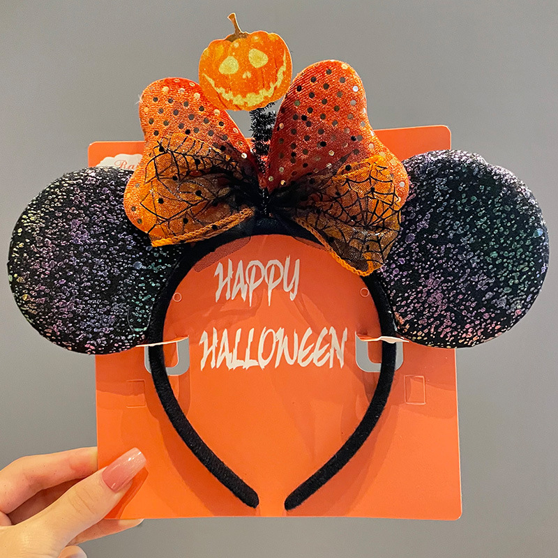 Κεφαλόδεσμος για Halloween με σκούρο σχέδιο αράχνης, χειροποίητος, από μίγμα υλικών, unisex