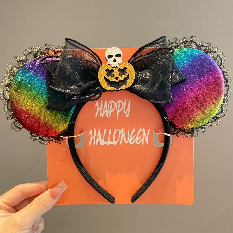 Κεφαλόδεσμος για Halloween με σκούρο σχέδιο αράχνης, χειροποίητος, από μίγμα υλικών, unisex