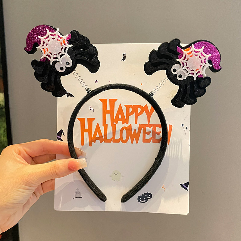 Κεφαλόδεσμος για Halloween με σκούρο σχέδιο αράχνης, χειροποίητος, από μίγμα υλικών, unisex