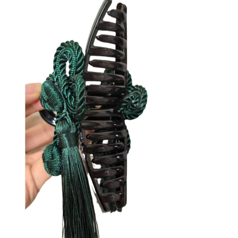 Κλιπ μαλλιών από ακρυλικό – τύπου καρχαρία, χειροποίητο, κινέζικος κόμβος, κομψό στυλ, για γυναίκες