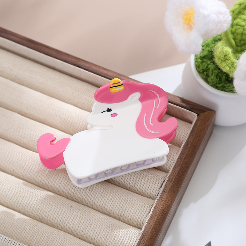 Τσιμπιδάκι μαλλιών από ακετικό οξύ με σχέδιο γλυκού ζώου για γυναίκες, τύπος γαντζώματος, προσαρμόζεται