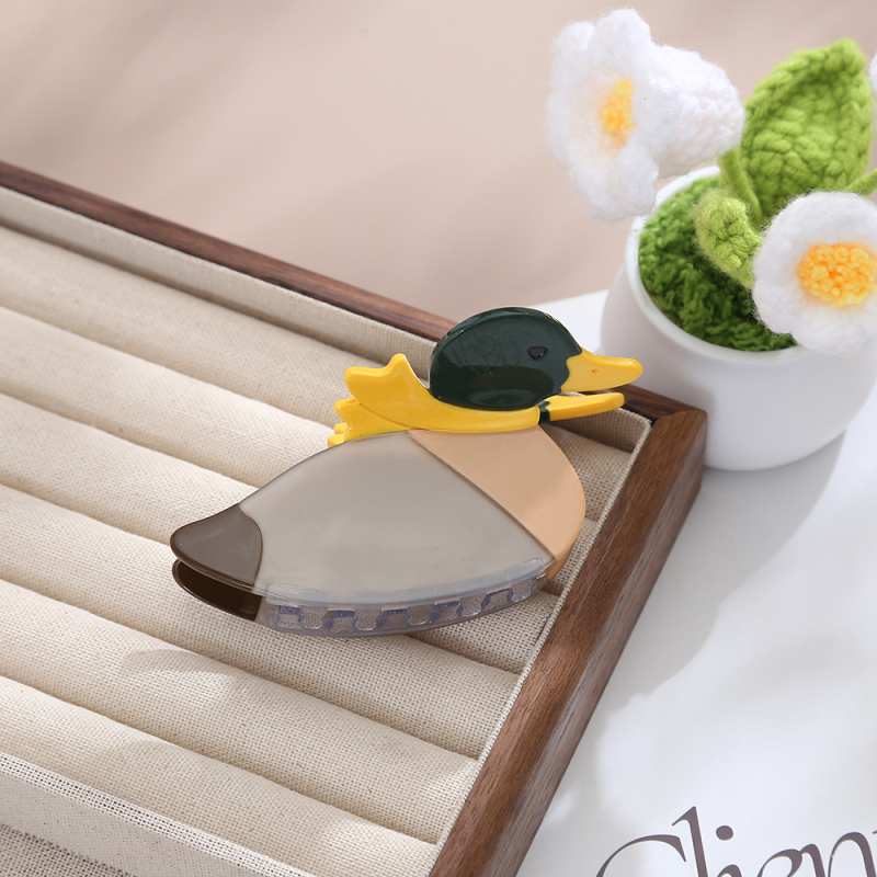 Τσιμπιδάκι μαλλιών από ακετικό οξύ με σχέδιο γλυκού ζώου για γυναίκες, τύπος γαντζώματος, προσαρμόζεται