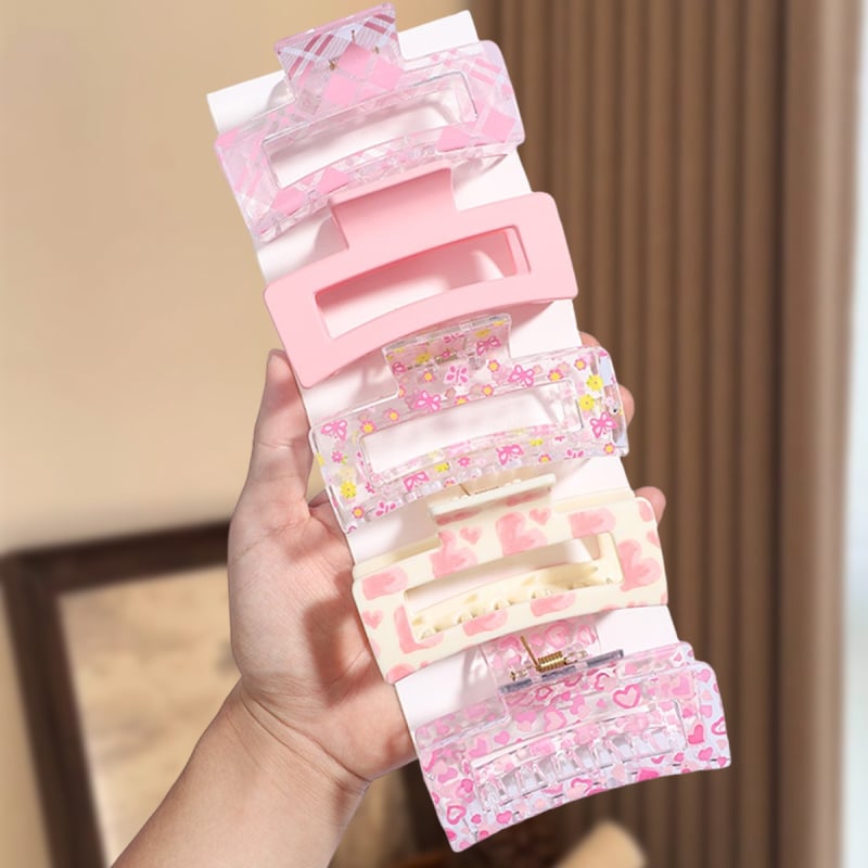 Širdies atspaudo plaukų segtukas, blokinis saldus stilius, rankų darbo, gripper tipo segtukas, galvos aksesuaras (Medžiaga: 33815501; Stilius: Block, Sweet; Apdirbimas: Rankų darbas; Segtuko tipas: Gripper; Kategorija: Galvos aksesuaras)