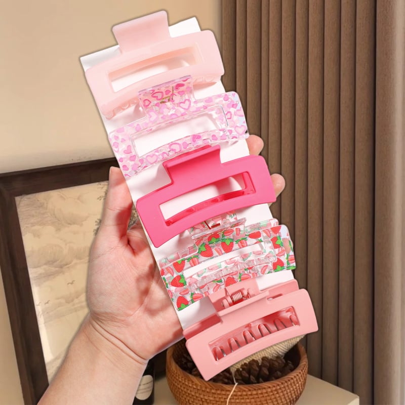 Širdies atspaudo plaukų segtukas, blokinis saldus stilius, rankų darbo, gripper tipo segtukas, galvos aksesuaras (Medžiaga: 33815501; Stilius: Block, Sweet; Apdirbimas: Rankų darbas; Segtuko tipas: Gripper; Kategorija: Galvos aksesuaras)