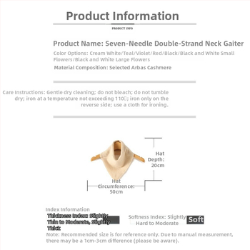 Kašmyrininė trikampė šalikė moterims, Korėjos stiliaus megztas žieminis aksesuaras