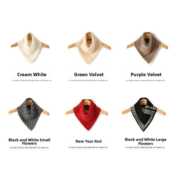 Kašmyrininė trikampė šalikė moterims, Korėjos stiliaus megztas žieminis aksesuaras